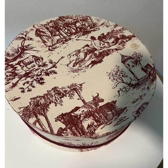 Vintage Martha Barclay Handsewn Reproduction Nesting Bandboxes set 3; S,M,L Pink - Picture 6 of 17